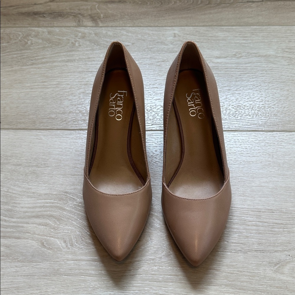 Franco Sarto Nude Pointed Toe Pumps